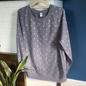 Old Navy gold polka dots sweatshirt, L